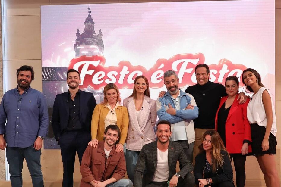 Francisca Cerqueira Gomes e Cristina Ferreira entre o elenco de 'Festa é Festa'