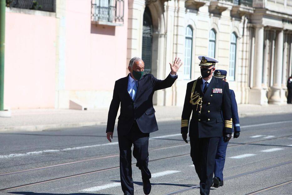 Marcelo Rebelo de Sousa na chegada a Belém