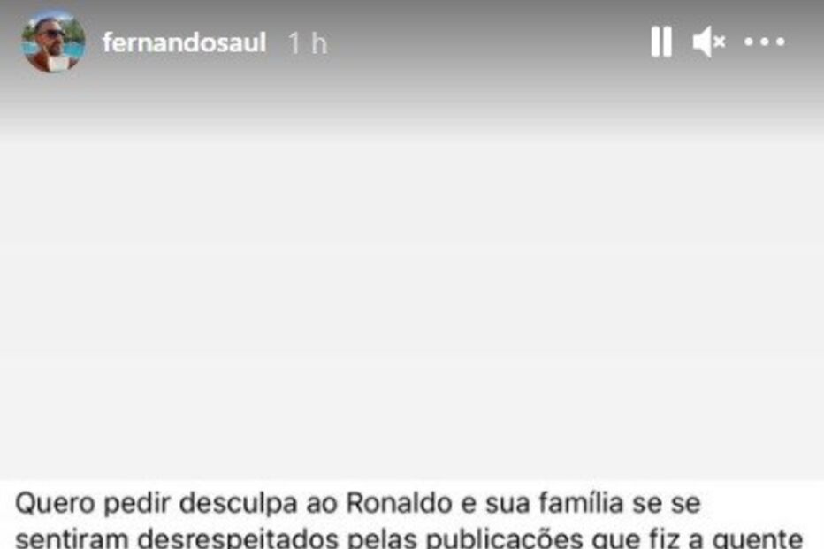 A publicação de Fernando Saul