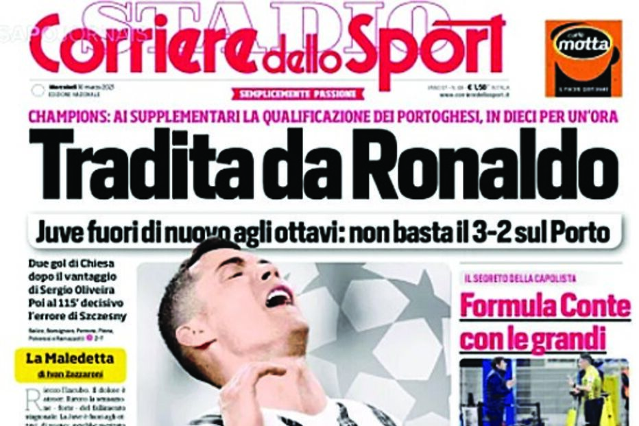 ‘Traídos por Ronaldo’. O‘Corriere’ é taxativo, mas, em rodapé, também culpa o guardião Szcezesny