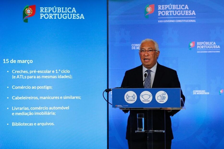 António Costa na apresentação do plano de desconfinamento, no dia 11 de março.