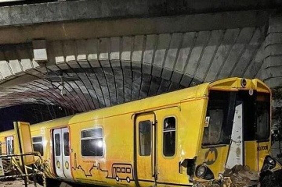 Comboio descarrila com 12 pessoas a bordo em Inglaterra. Veja as imagens	