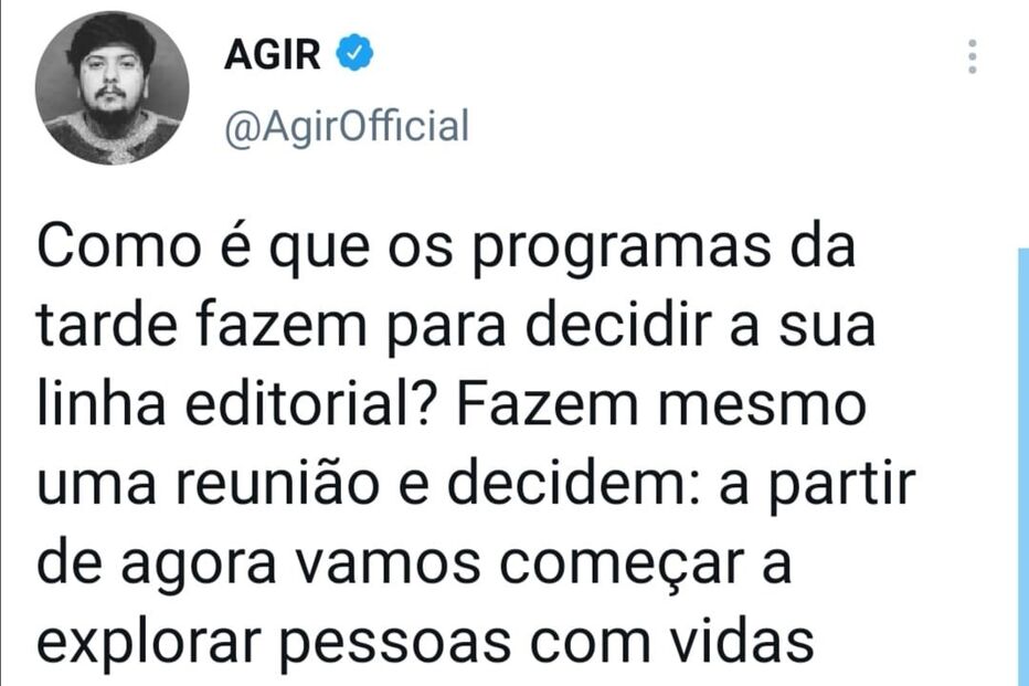 A publicação de Agir
