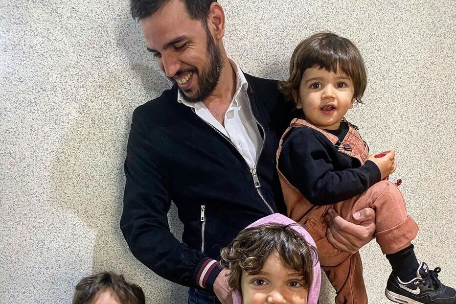 Diogo Clemente e os filhos do casal