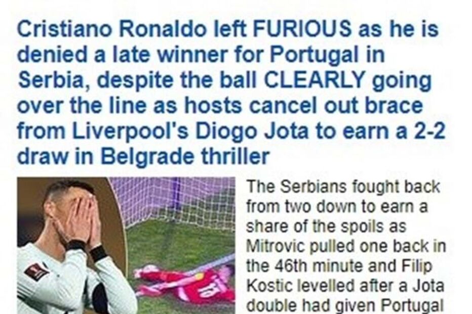 Jogo entre Portugal e Sérvia é destaque na imprensa internacional