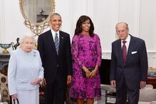 A rainha Isabel II e o Príncipe Filipe com Barack e Michelle Obama