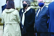 Ministro Eduardo Cabrita no funeral de Jorge Coelho