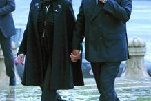 António Costa acompanhado pela mulher no funeral de Jorge Coelho