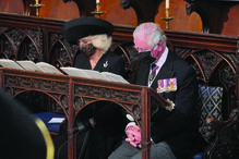 Camilla Parker Bowles e o príncipe Carlos, na cerimónia