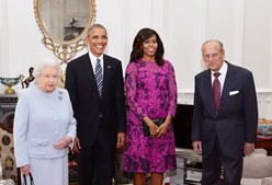 A rainha Isabel II e o Príncipe Filipe com Barack e Michelle Obama