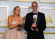 Dana Murray e Pete Docter, vencedores do melhor filme de animação com 'Soul'	
