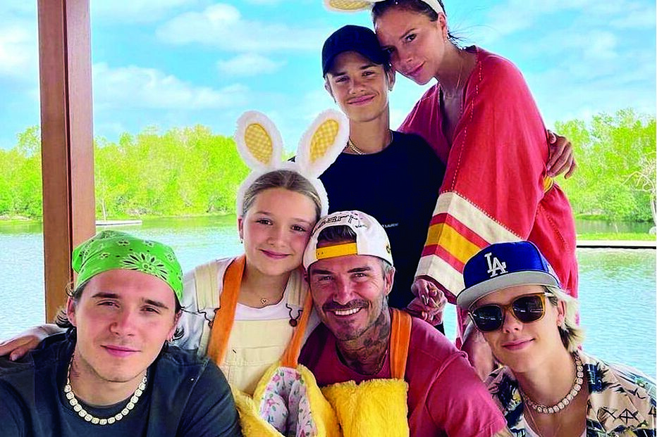 David Beckham junta família e mostra união