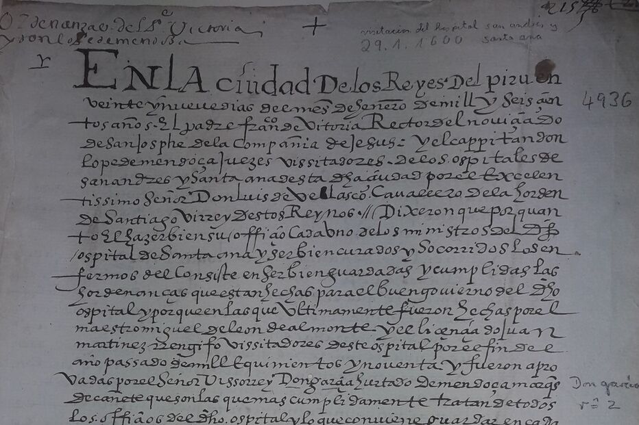 Recuperação de documento peruano com mais de três séculos