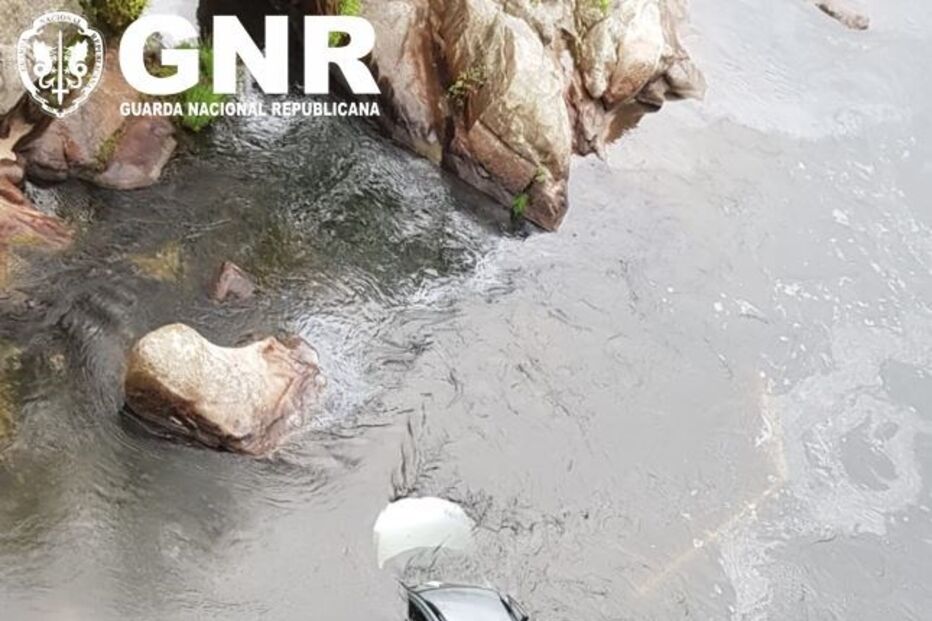 Militar de férias resgata mulher após despiste e queda de carro no rio Mondego. Veja a imagens