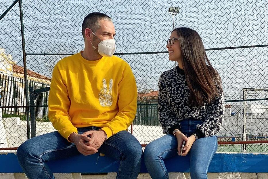 Cláudio Ramos com a filha Leonor