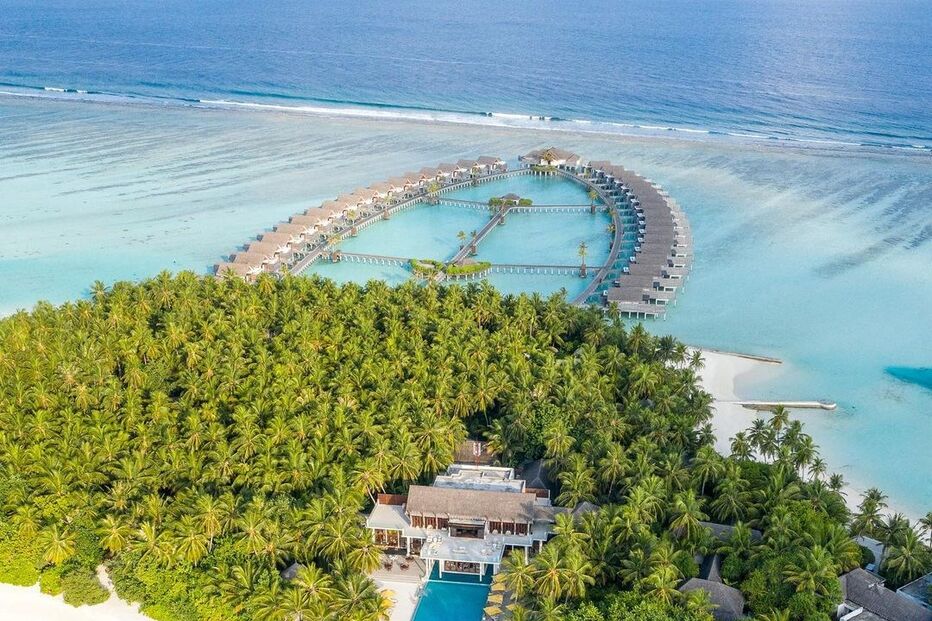 Resort de luxo onde Ricardo Pereira está alojado nas Maldivas