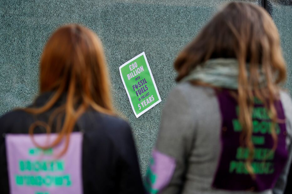 Manifestantes em Londres, Inglaterra