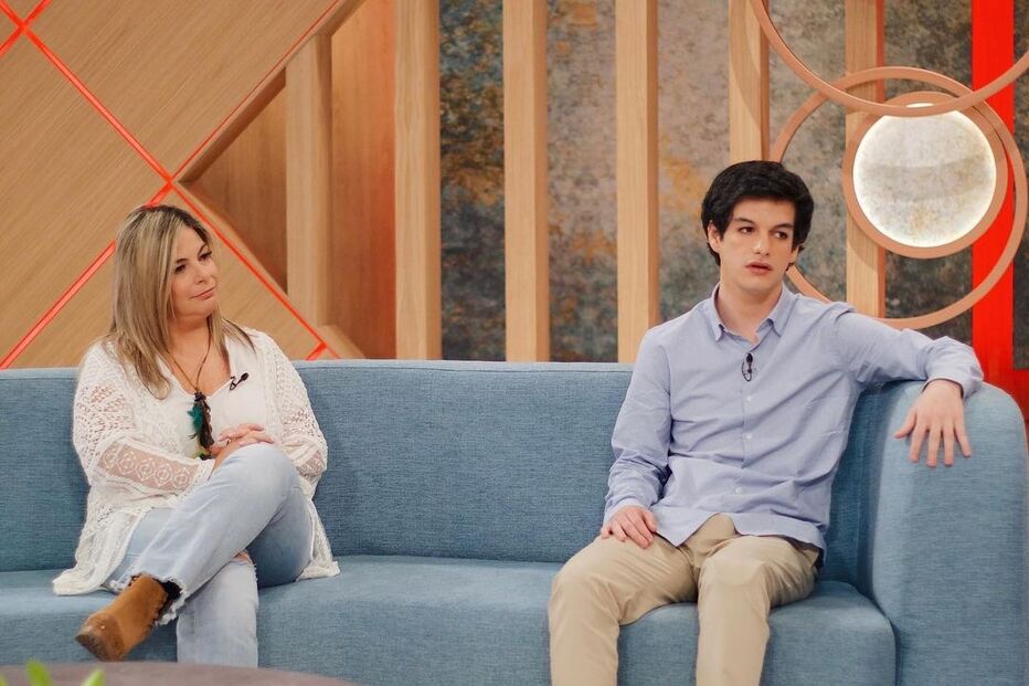 Diogo Carmona com a mãe, Patrícia