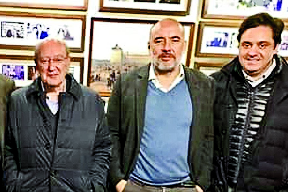 Pedro Marques Lopes (ao centro) e Pedro Pinho (à dir.) num encontro com Pinto da Costa