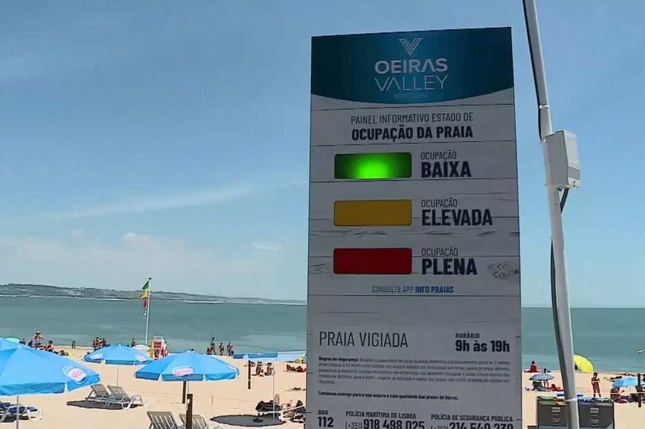 Semáforo indicativo de lotação de praia