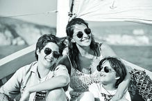 Isabel Figueira com os filhos, Rodrigo e Francisco