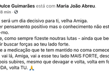 Maria João Abreu sai do coma induzido