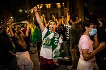 Festejos do campeonato no Marquês de Pombal