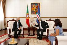 Marcelo Rebelo de Sousa durante visita a Cabo Verde