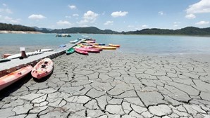 Lago gigante em Taiwan diminui devido a seca severa