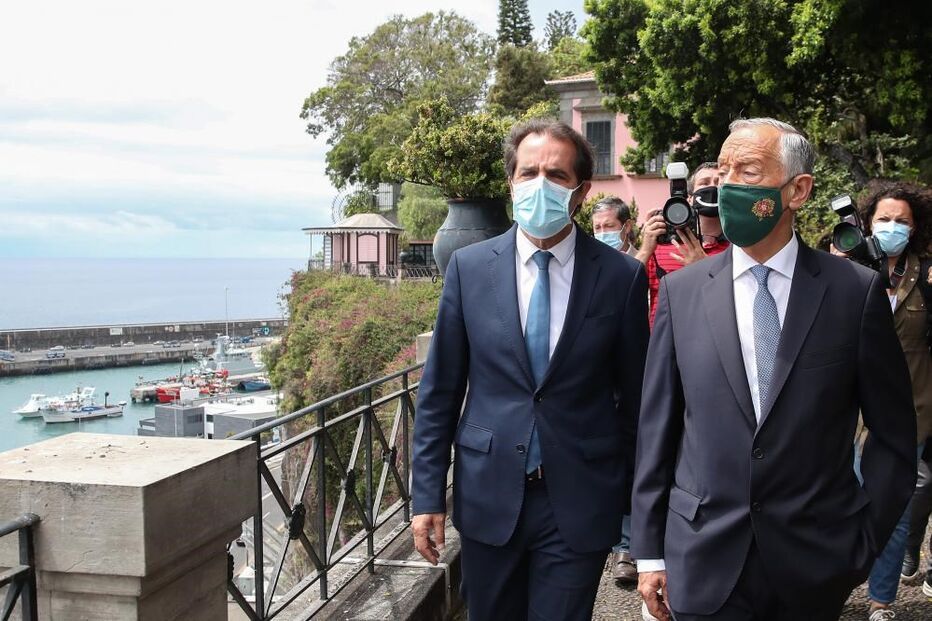 Marcelo com Miguel Albuquerque, na Madeira