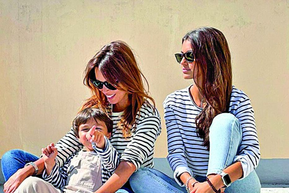 Maria Cerqueira Gomes fotografou-se com Kika e João 