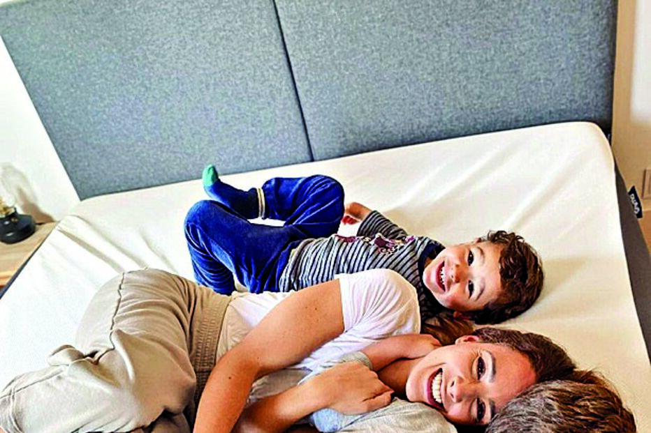 Marta Andrino com os filhos, Manuel e António