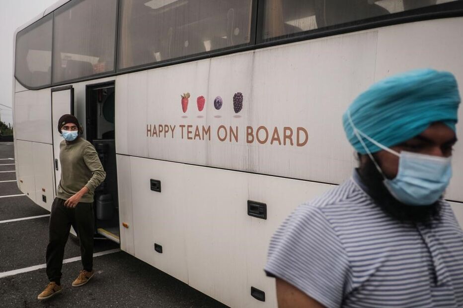 Trabalhadores indianos em Odemira onde foi instaurada uma cerca sanitária