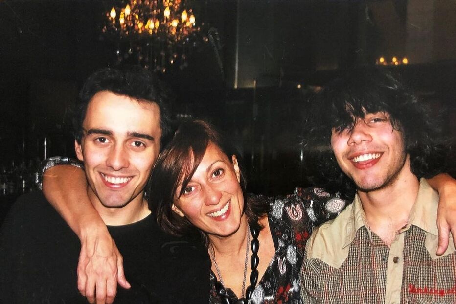 Maria João Abreu com os dois filhos