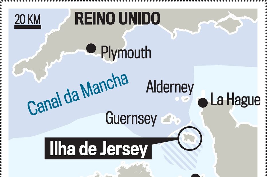 Mapa da ilha de Jersey