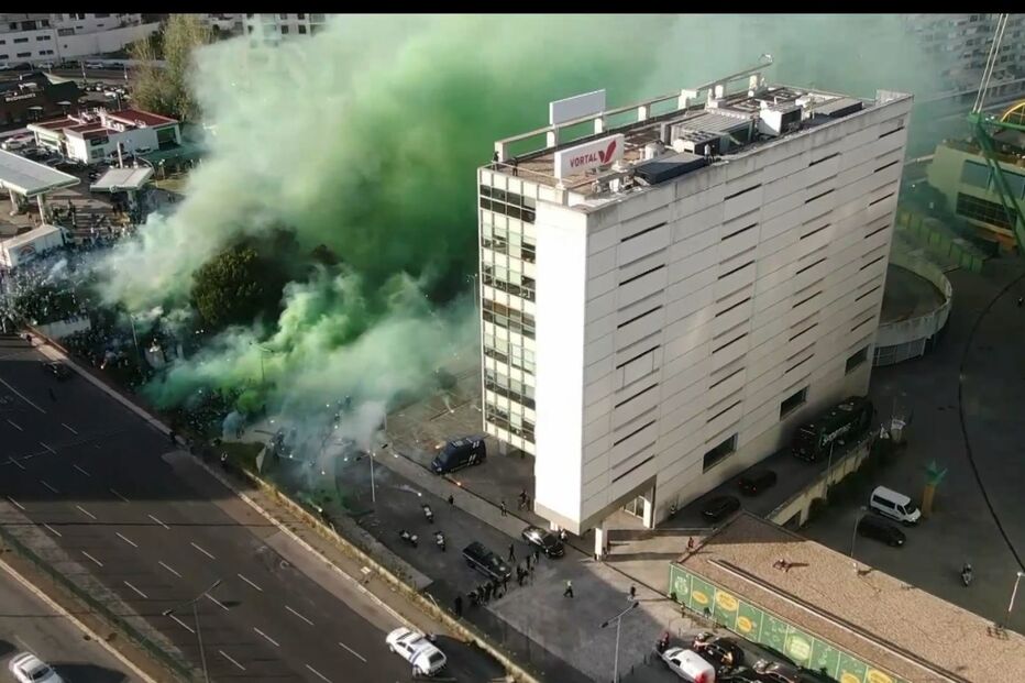 Chegada do autocarro do Sporting em Alvalade
