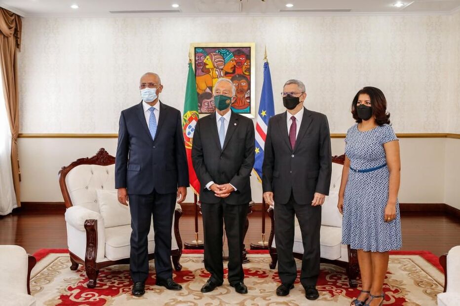 Marcelo Rebelo de Sousa durante visita a Cabo Verde