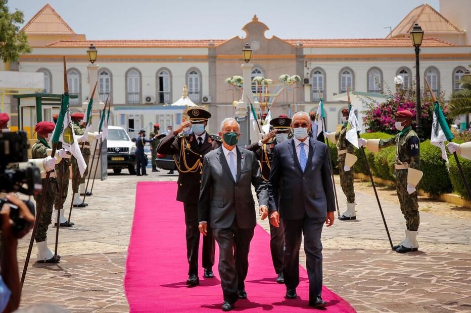 Marcelo Rebelo de Sousa durante visita a Cabo Verde