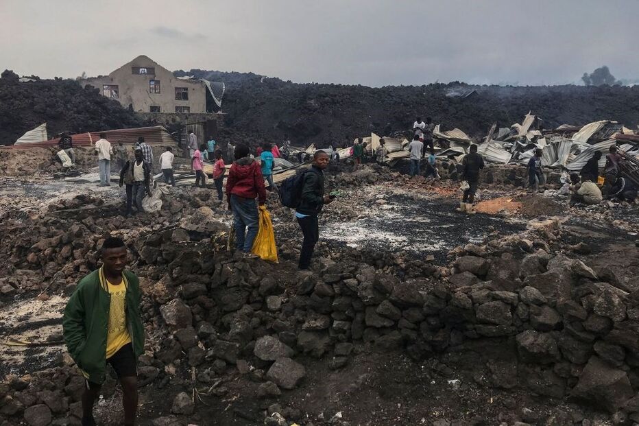 Vulcão Nyiragongo na República Democrática do Congo