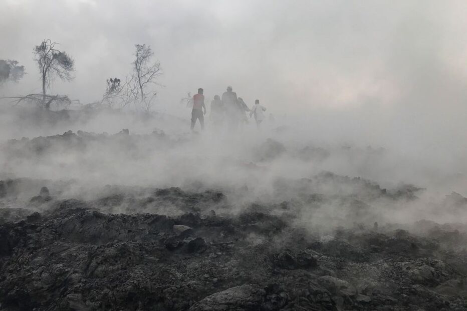 Vulcão Nyiragongo na República Democrática do Congo