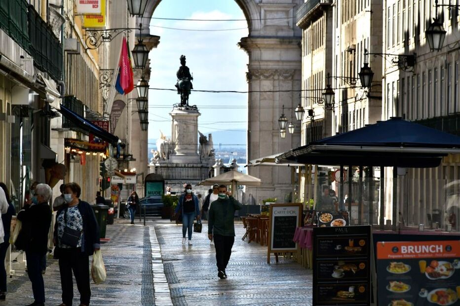 Baixa de Lisboa durante a pandemia