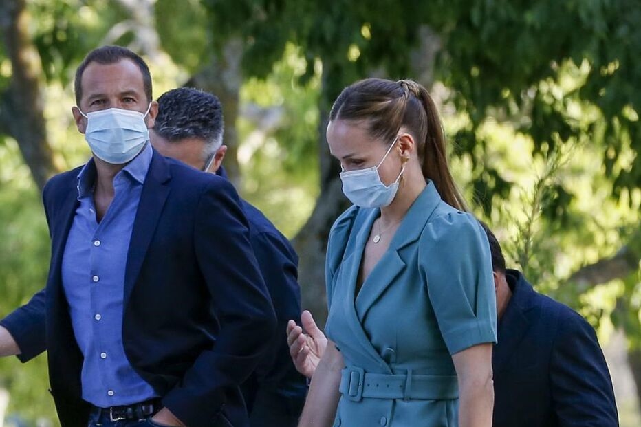 Frederico Varandas chegou com a mulher, a atleta do Sporting Katarina Larsson, e mostrou-se divertido