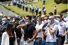 Protesto de polícias em frente à AR
