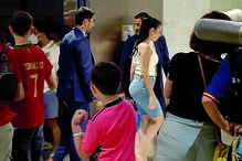 Georgina Rodríguez à chegada ao hotel