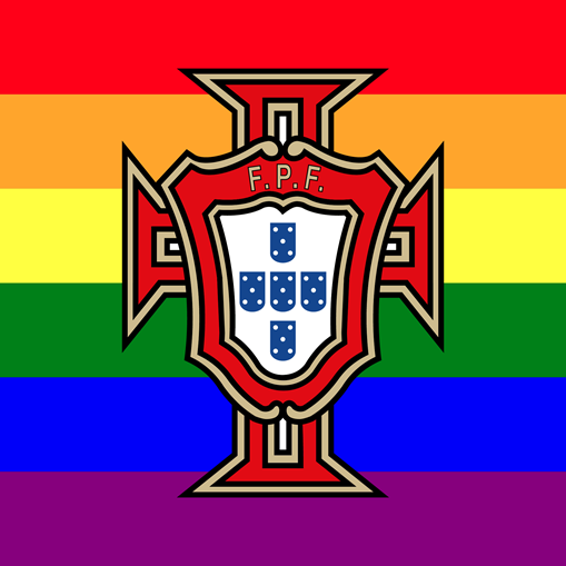 Símbolo da FPF pintou-se com as cores da bandeira LGBT