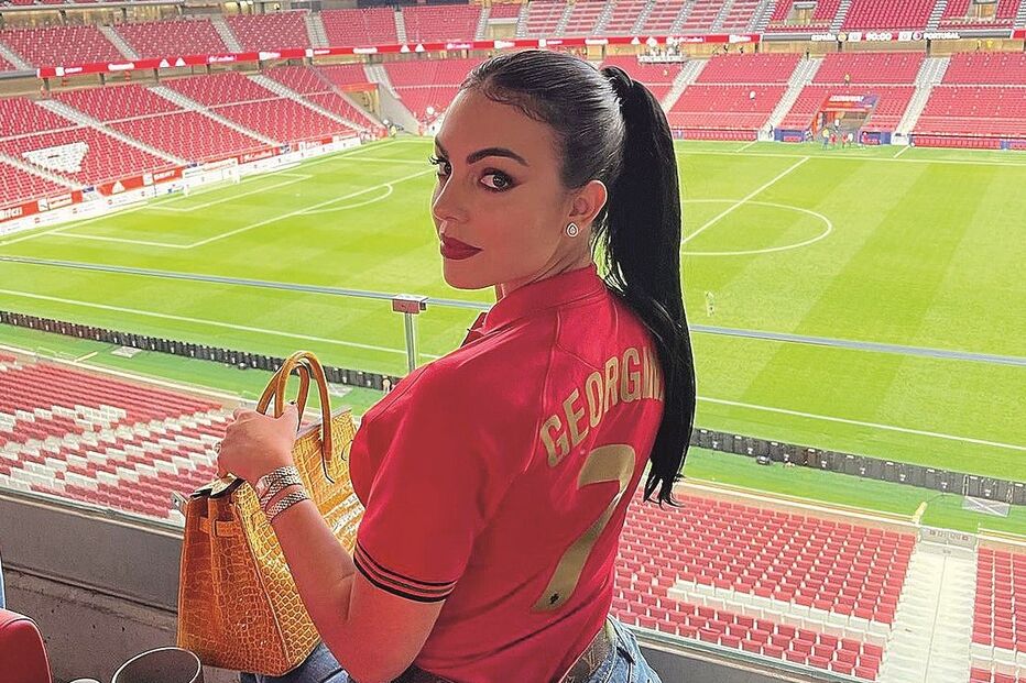 Georgina Rodríguez nas bancadas do Wanda Metropolitano