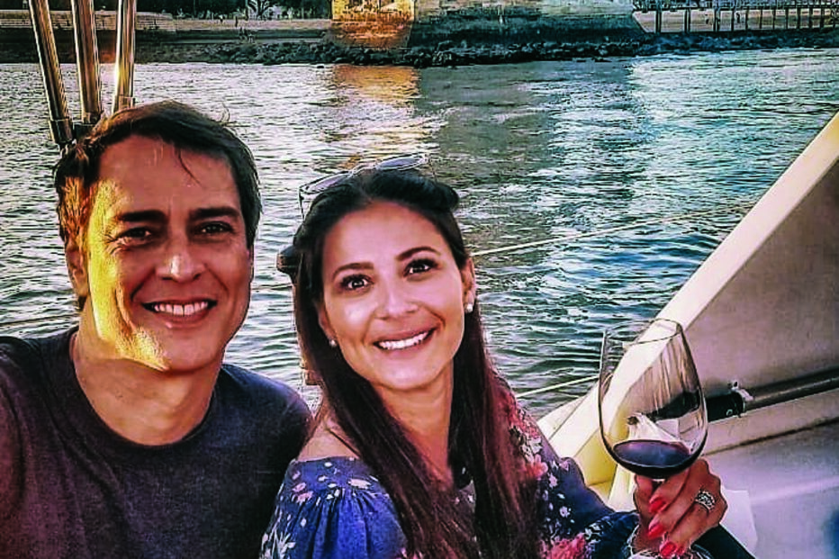 Marcelo Anthony e a mulher, em Lisboa