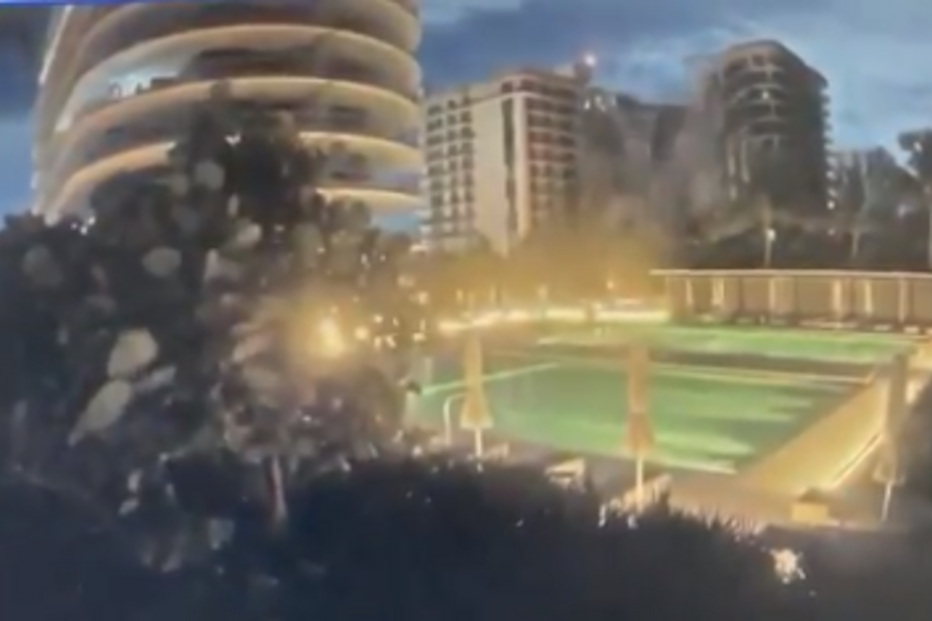 O momento em que um prédio de 11 andares desabou em Miami