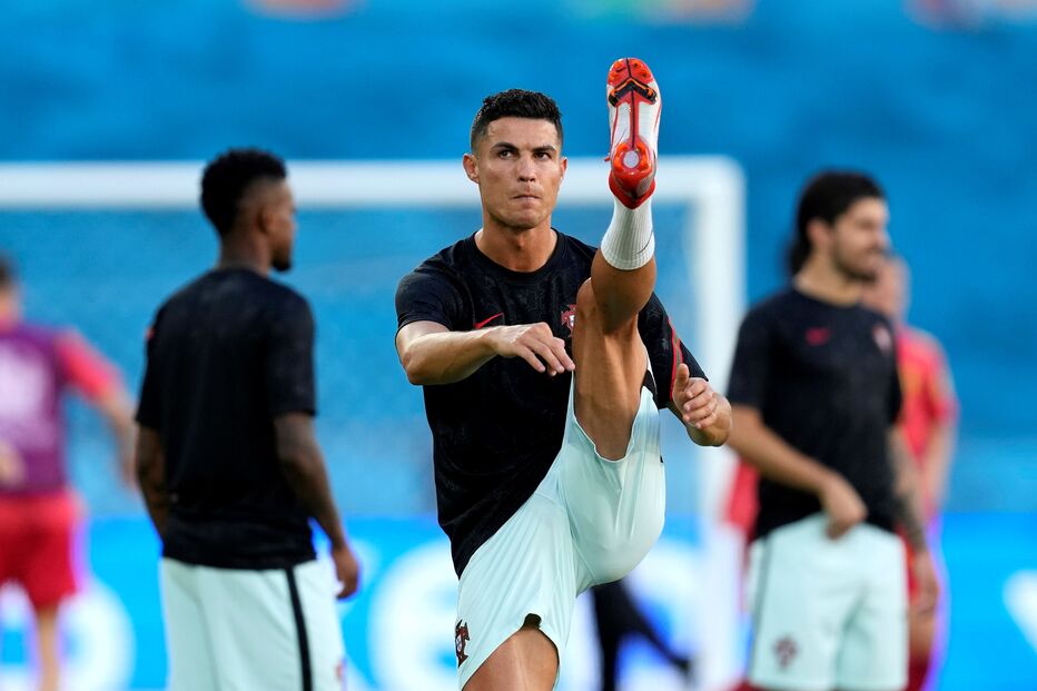 Cristiano Ronaldo no aquecimento