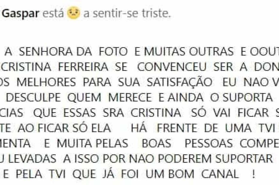 Eugénia Gaspar, avó de Sara Norte, arrasa Cristina Ferreira